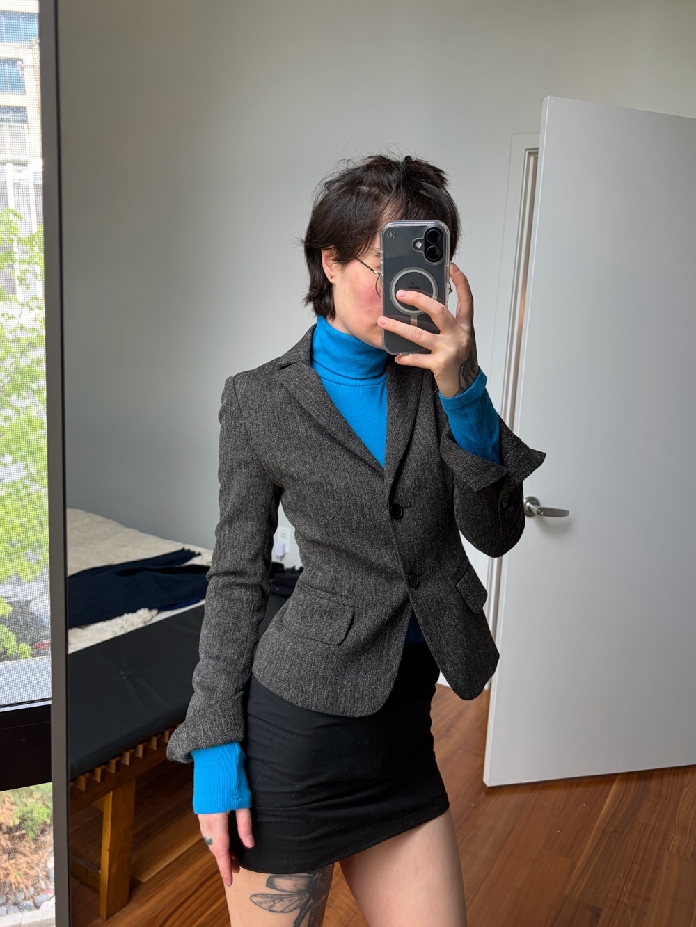 Cobalt Blue Turtleneck Onesie - Picture 2 of 3